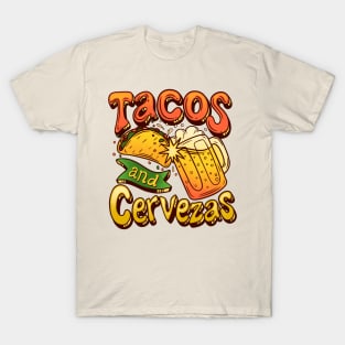 Tacos And Cervezas - Taco Tuesday Celebration T-Shirt